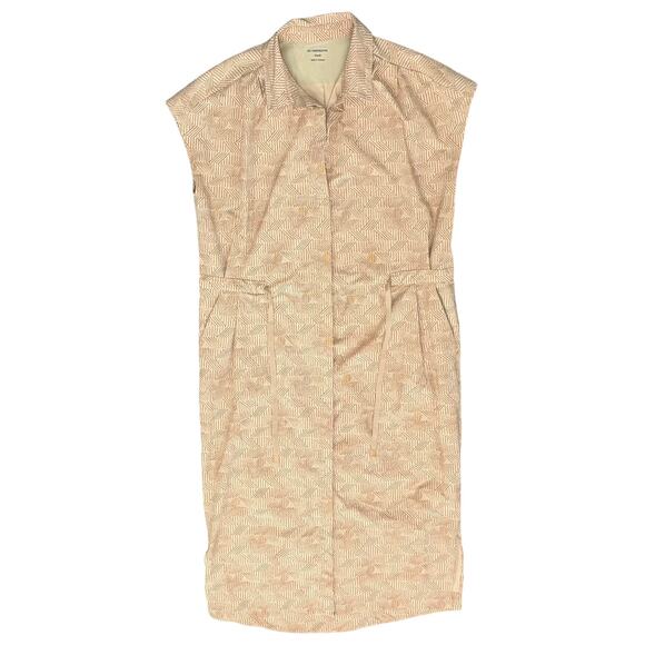 REI Cooperative Tan Brown Drawstring Patterned Shift Short Sleeve Dress size XS - Picture 13 of 13